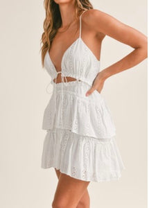 Evelyn Eyelet Ruffle Dress