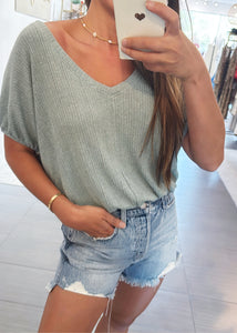 Serene V Neck Bubble Tee