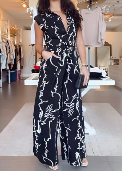Morgan Button Down Belted Jumpsuit