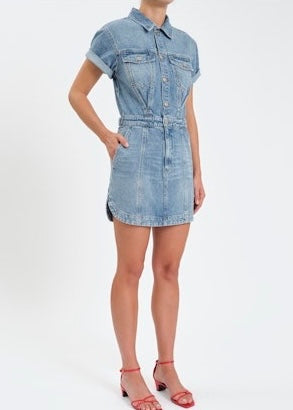 Teagan Denim Shirt Hem Dress