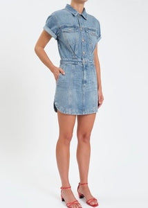 Teagan Denim Shirt Hem Dress