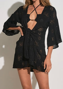 Sandy Tie Front Eyelet Cover-Up