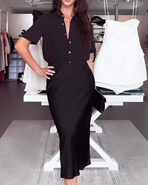 Francis Satin Midi Skirt