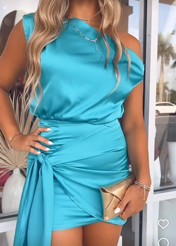 Brianna Asymmetrical Tie Side Dress