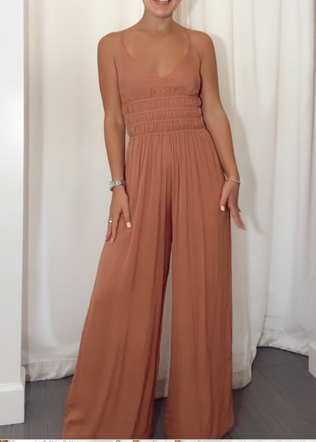 Opal Smock Waist Jumpsuit