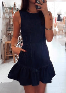 Laurel Fit+Flare Denim Dress