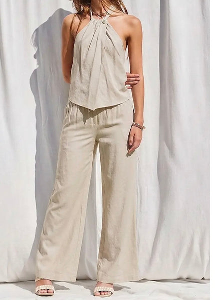 Summer Halter Neck Top/Pants Set