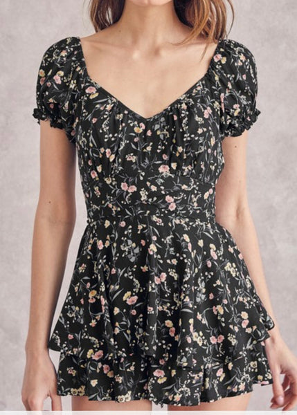 Annabella Tie Back Floral Romper