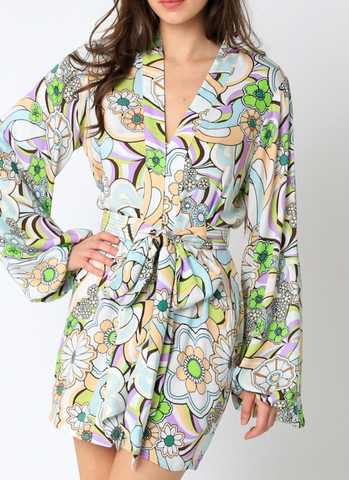 Molly Bubble Sleeve Print Dress