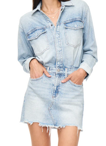 Nina Utility Long Sleeve Denim Dress