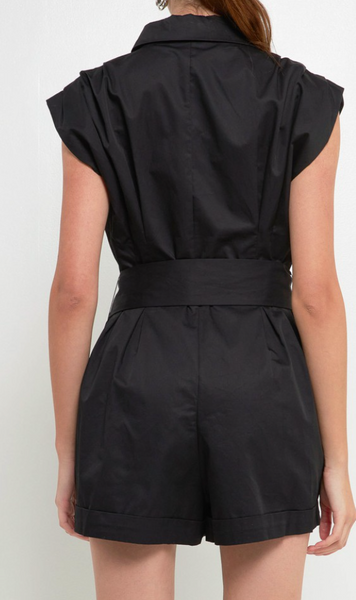 Kendra Button Down Belted Romper