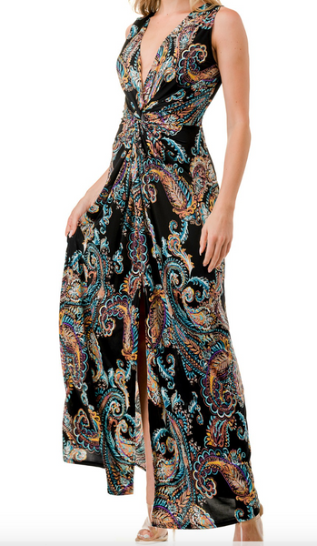 Nyla Paisley Print Dres