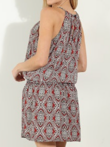 Shana Drop Waist Print Dress