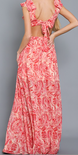 Hollie  Cutout Ruffle Maxi Dress