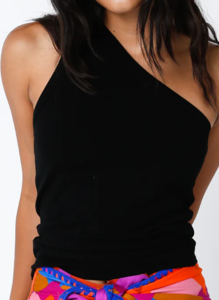 Jen One Shoulder Rib Tank