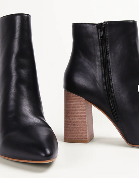 Jordyn Wooden Heel Booties