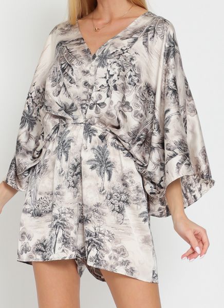 Mae Kimono Sleeve TIe Back Romper