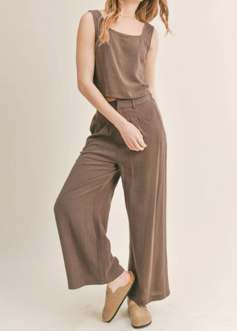 Sadie Wide Leg Pants/Crop Top Set