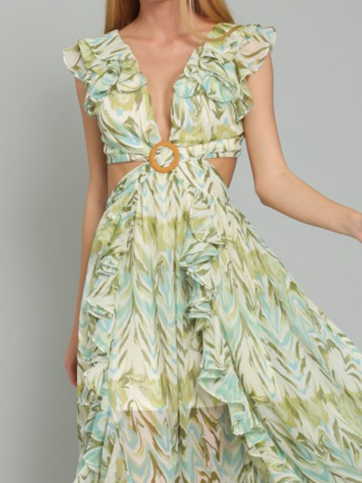Hollie Cutout Ruffle Dress