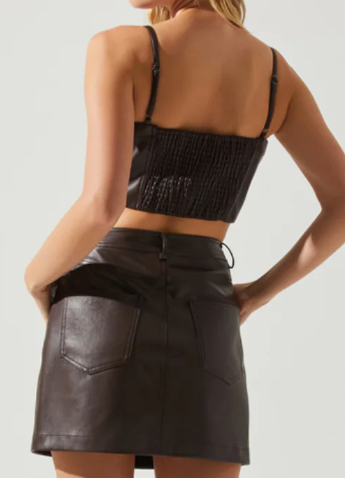 Emery Faxu Leather Mini Skirt