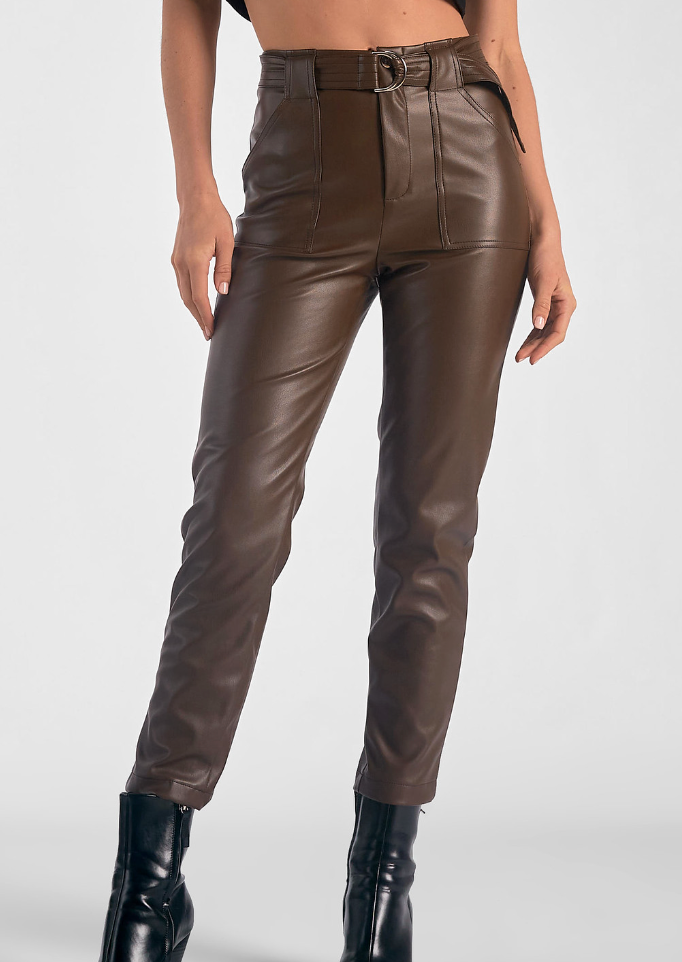 Belted Leather Pants