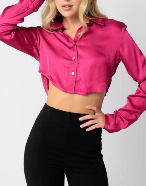 Cassie Satin Crop Top