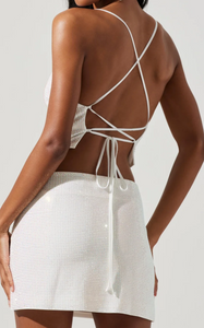Remi Shimmery Strappy Back Top/Skirt Set