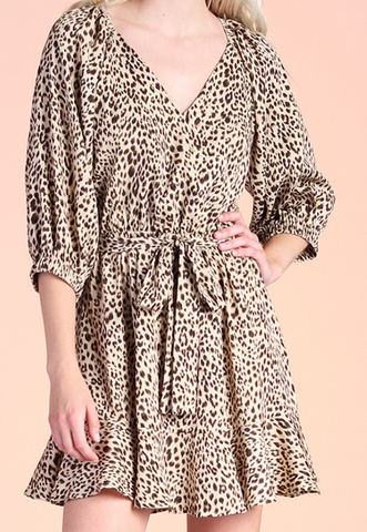 Gina Leopard Print Dress