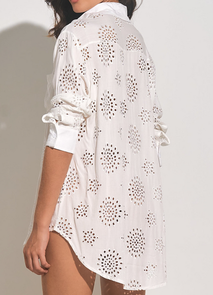Monaco Eyelet Buttoned Down Top