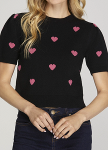 Hannah Scattered Heart SL Sweater