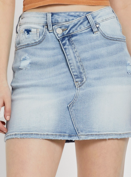 Lili Crossover Denim Skirt