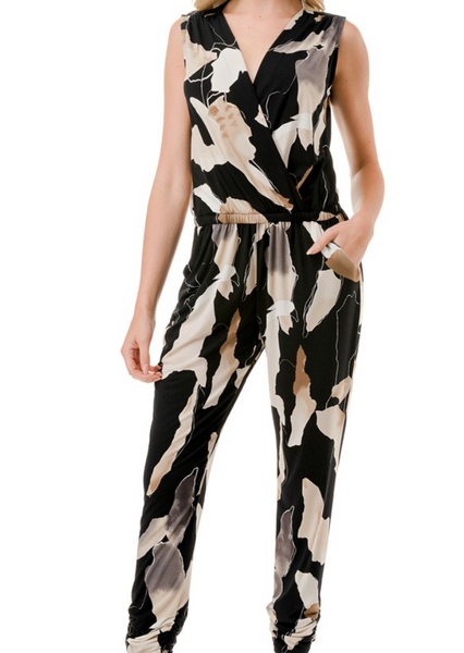 Ella Surplice Print Jumpsuit