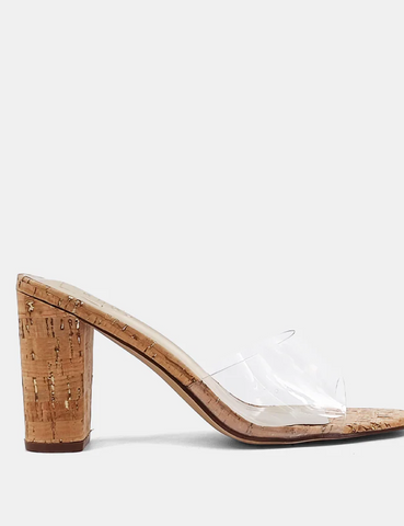 Frida Gold Cork Clear Heels