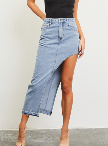 Sadie Thigh High Denim Skirt