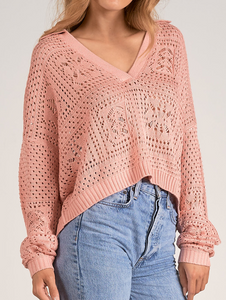 Leighton Collar Crochet Knit Top
