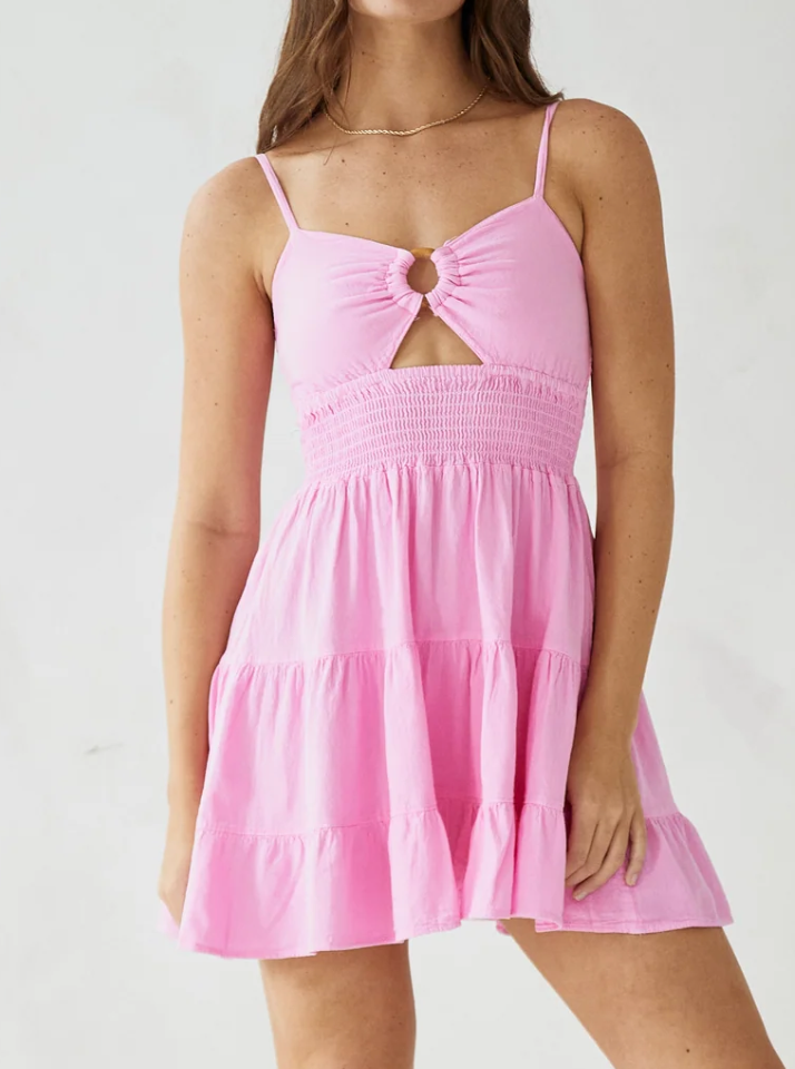 Giselle Coconut Ring Spaghetti Strap Dress