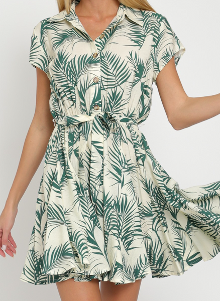 Ashley Palm Print Dress