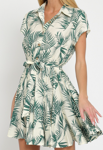 Ashley Palm Print Dress