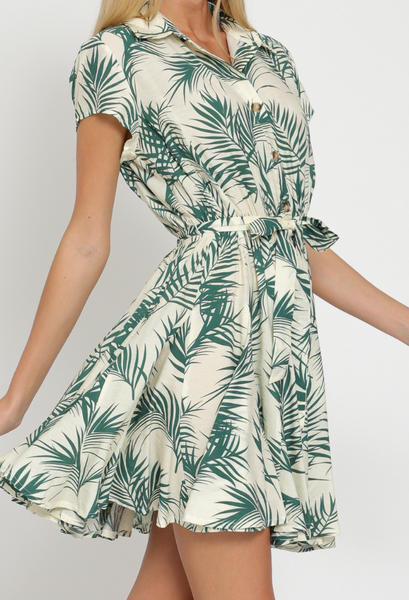 Ashley Palm Print Dress
