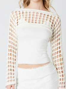 Carly Open Knit Cropped Top