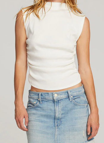 Hailey Mock Neck Side Ruched Top