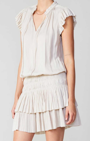 Kerri Pleated Sleeve Drop Waist Dress