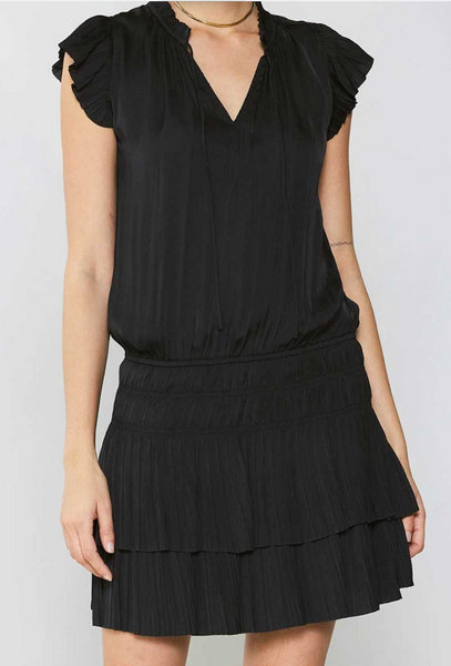 Kerri Pleated Sleeve Drop Waist Dress