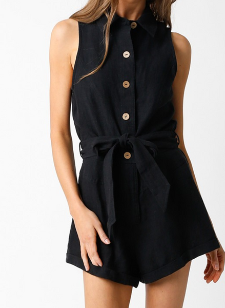 Easton Buttoned Down Collar Romper