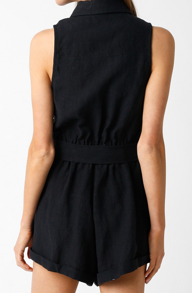 Easton Buttoned Down Collar Romper