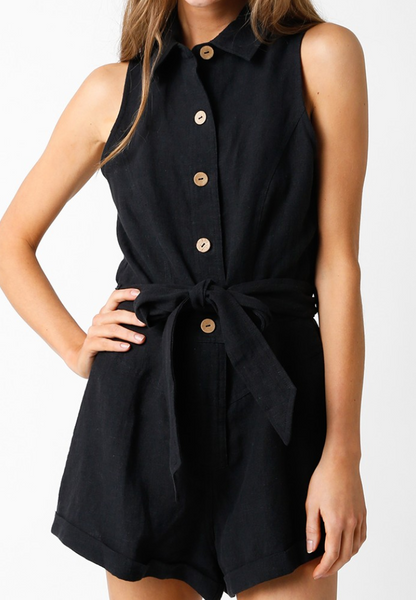 Easton Buttoned Down Collar Romper