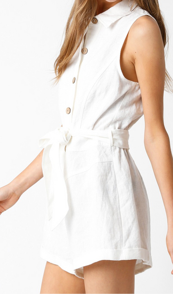 Easton Buttoned Down Collar Romper