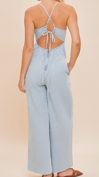 Gabriella Strappy Back Denim Jumpsuit