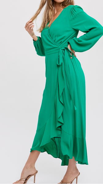 Jade LS Wrap Maxi Dress