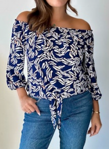 Chelsea Off Shoulder Print Top